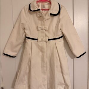 Gymboree White Pea Coat with Black Accents
